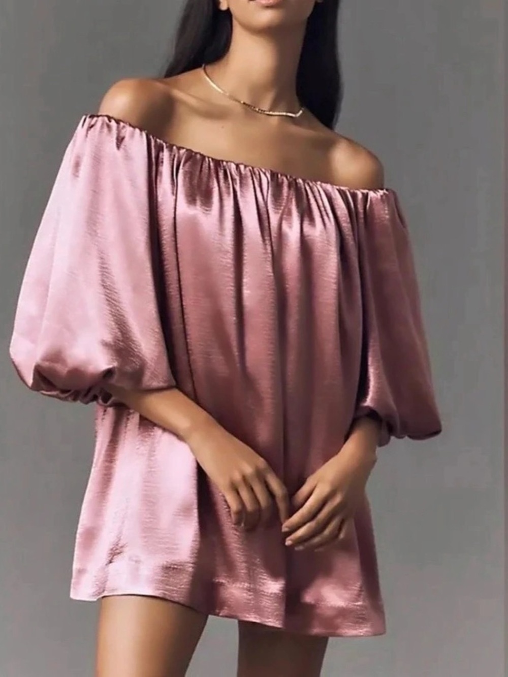 Anthropologie Mare Mare Off-the-Shoulder Satin Mini Dress Size 3X NWT